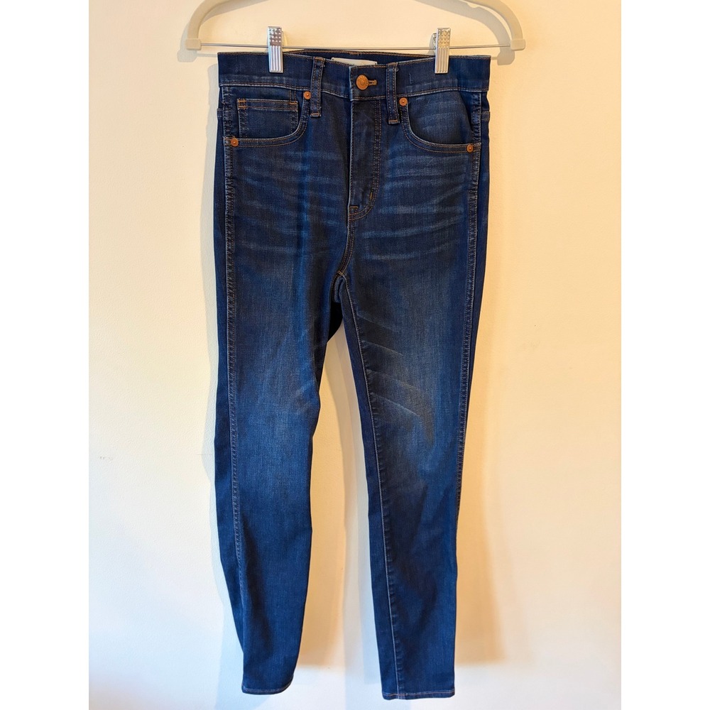 Madewell 10 inch High-Rise Skinny Jeans Dark Wash Denim Size 25 JE114